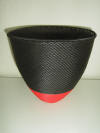 Cone Bowl black red dot 18x16